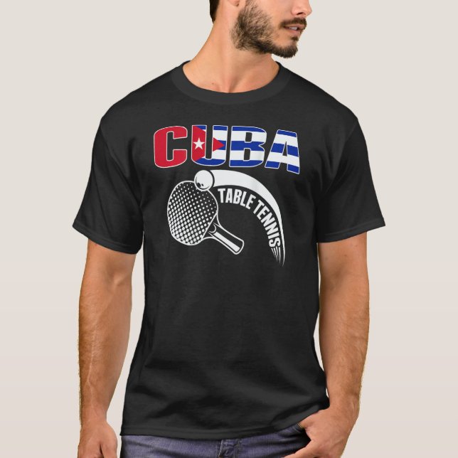 Camiseta Cuba Table Tennis   Cuban Ping Pong Supporter Spor (Frente)