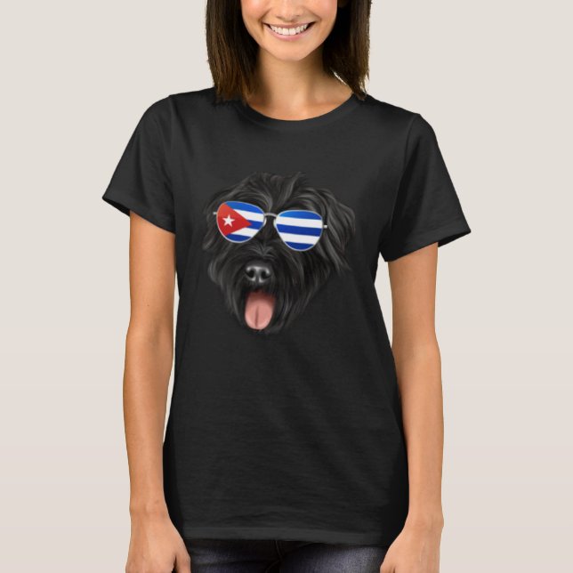 Camiseta Cuban Flag Bouvier des Flandres Dog Cuba Pocket (Frente)