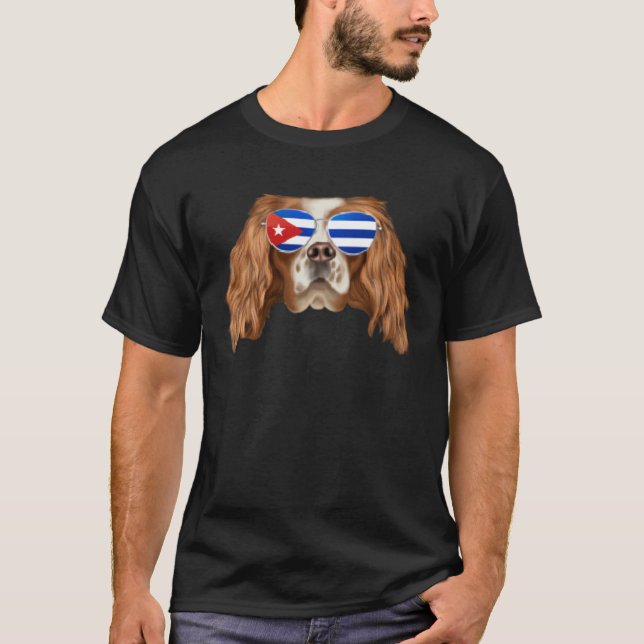 Camiseta Cuban Flag English Toy Spaniel Dog Cuba Pocket (Frente)