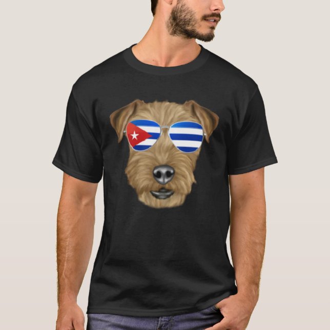 Camiseta Cuban Flag Lakeland Terrier Dog Cuba Pocket (Frente)