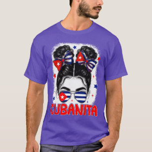 Camiseta Cubanita Cubana Bandeira de Cuba Garota Herança Hi