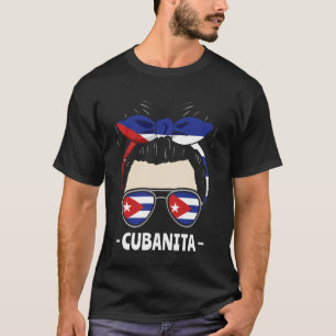 Camiseta Cubanita Menina Cubana Coque Desarrumado Herança H