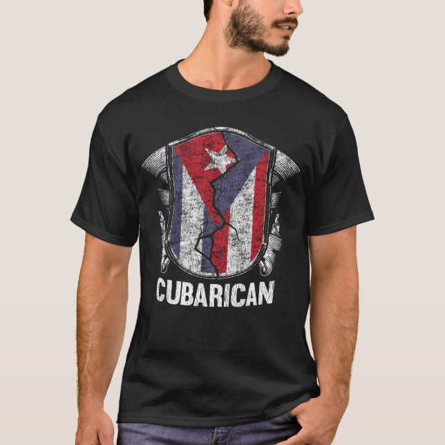 Camiseta Cubarican Half Cuban Half Puerto Rican (Frente)