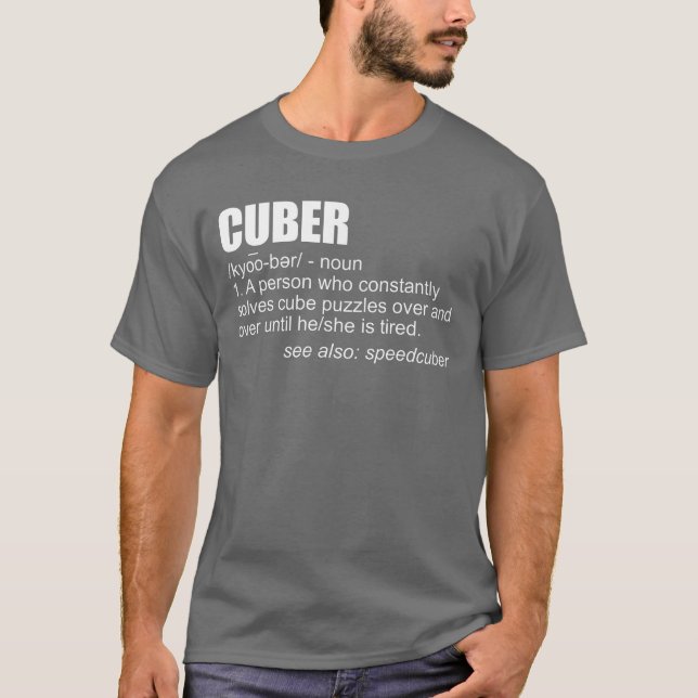 Camiseta Cuber Definition Puzzle Solving Cube Speed Cubing (Frente)