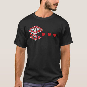Camiseta Cuber Speed Cubing Love Heart Quebra-cabeça Valent
