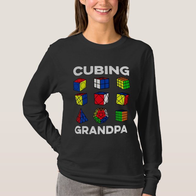 Camiseta Cubing Grandpa Speedcubing Speedsolving Cuber (Frente)