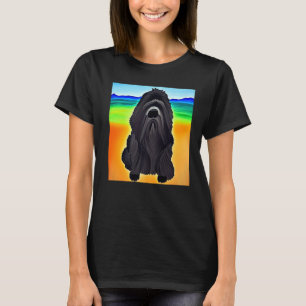 Camiseta Cubismo Cachorro Negro da Terra Nova Negra