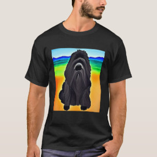 Camiseta Cubismo Cachorro Negro da Terra Nova Negra
