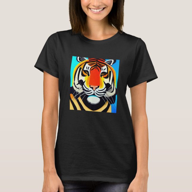 Camiseta Cubismo de Tigre Legal Smileteesanim (Frente)