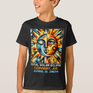Camiseta Cubismo Eclipse Total do Sol Conway Arkansas