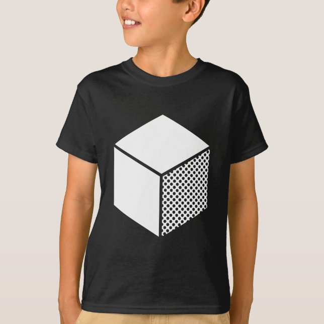 Camiseta Cubo - Branco no Escuro (Frente)