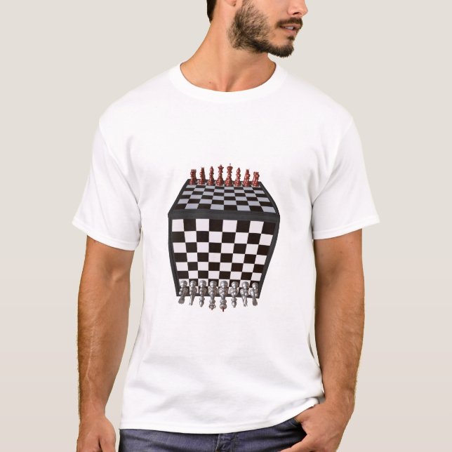 Camiseta Cubo da xadrez (Frente)