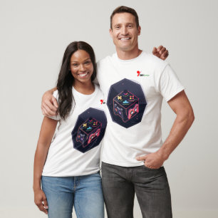 Camiseta Cubo de Controle Isométrico para Jogadores de Dois