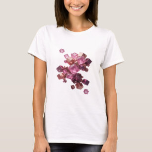 Camiseta Cubo de Cristal Rosa Voador no Espaço Rosa Chic