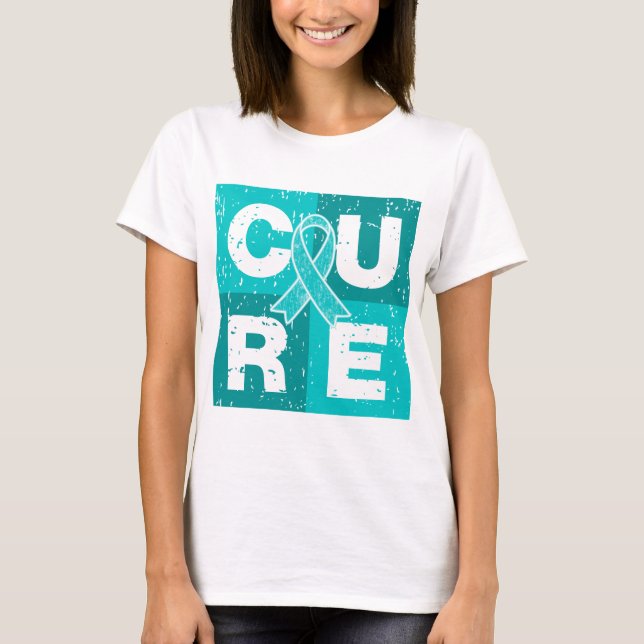 Camiseta Cubo de Gravis da miastenia da CURA (Frente)