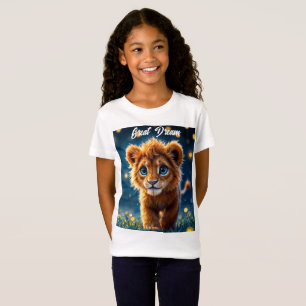 Camiseta Cubo de leão de ouro Whimsical em cena de sonho