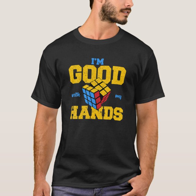 Camiseta Cubo de Quebra-cabeça competitivo bom com minhas m (Frente)