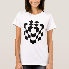 Camiseta cubo de tabuleiro 3d