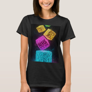 Camiseta Cubo Geométrico Super 3D Neon