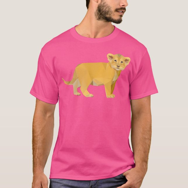 Camiseta Cubo Lion Adorável Triangular Para Criança (Frente)
