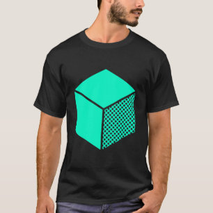 Camiseta Cubo - turquesa na obscuridade