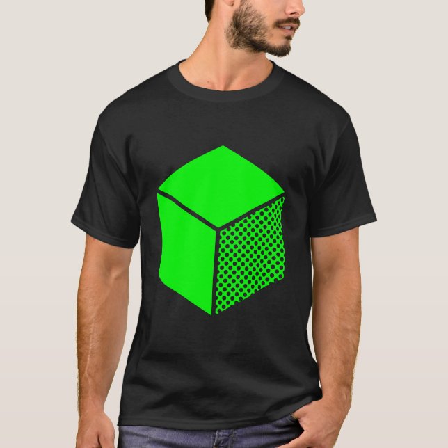 Camiseta Cubo - Verde no escuro (Frente)