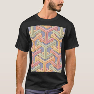 Camiseta Cubos 3D, Padrão De Ilusão Óptica.