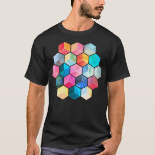 Camiseta Cubos Crystal Bohemian Honeycomb - Hexago Colorido