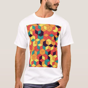 Camiseta Cubos geométricos, cor, uniforme, padrão de colhei