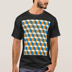 Camiseta Cubos retrorisométricos, ilusão geométrica