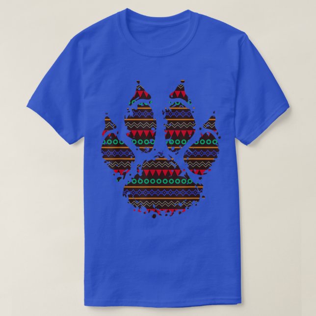 Camiseta Cubos Tribais de Arte do Urso Fantasma Nativo Amer (Frente do Design)