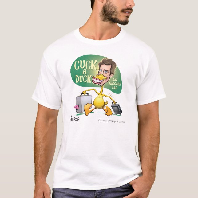 Camiseta Cuck uns desenhos animados do pato pela guarnição (Frente)