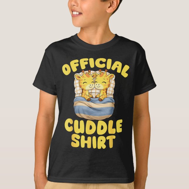 Camiseta Cuddle Cute Giraffes Couple Valentine's Day  (Frente)