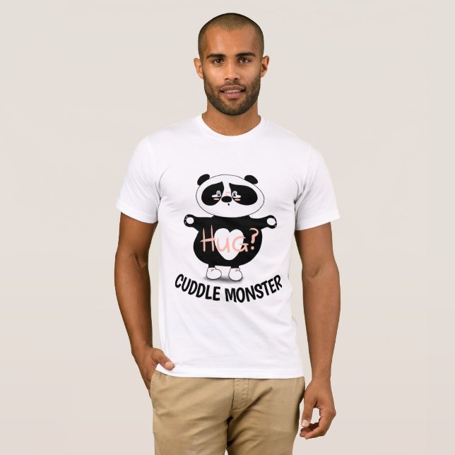 Camiseta CUDDLE MONSTER, T-shirts de Urso Panda (Frente Completa)