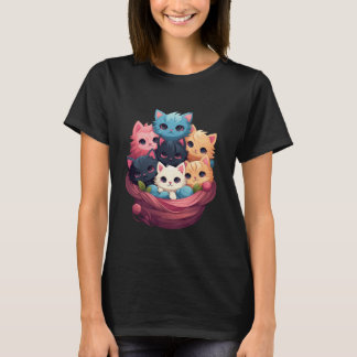 Camiseta Cuddle Pile Kittens – Super Cute Fluffy Cat Women