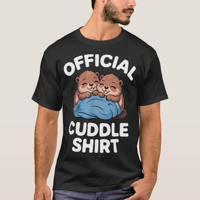 Camiseta Cuddle Shirt Cute Beavers Snuggling  (Frente)