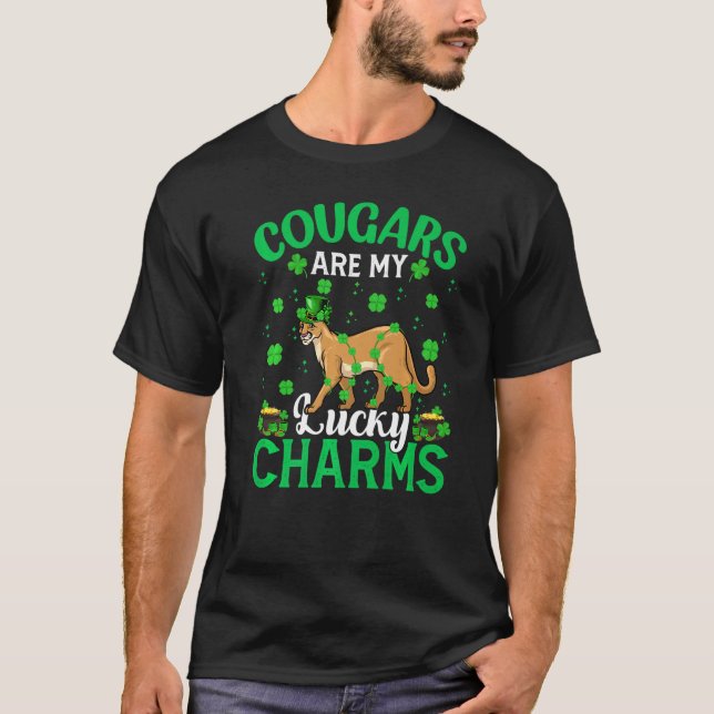 Camiseta Cugars Engraçados São A Minha Sorte Charms Cougar  (Frente)