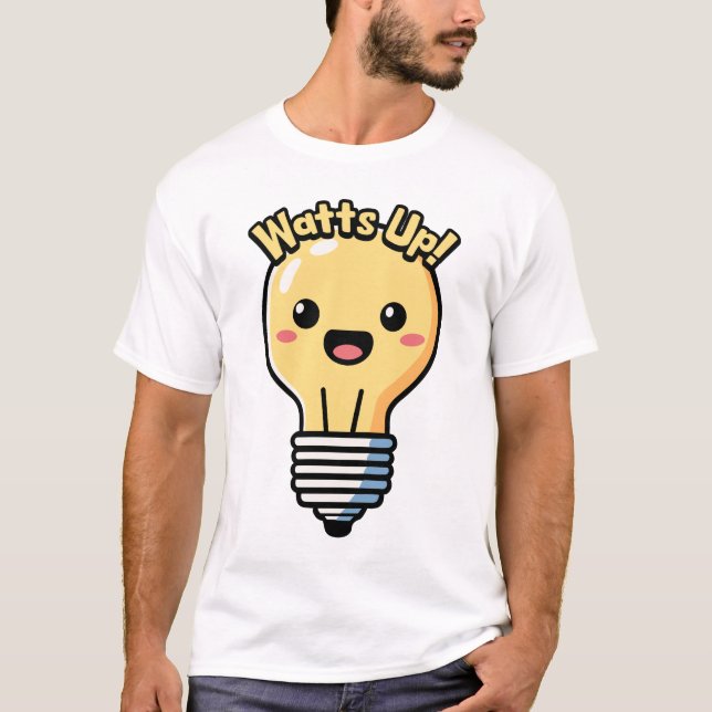 Camiseta Cuidado! Cartoon Lightbulb (Frente)