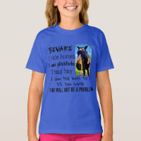 CUIDADO - CAVALOS DE CAMINHO - Azul-menina