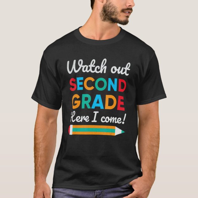 Camiseta Cuidado Com A Corda De segundo De Volta À Escola (Frente)