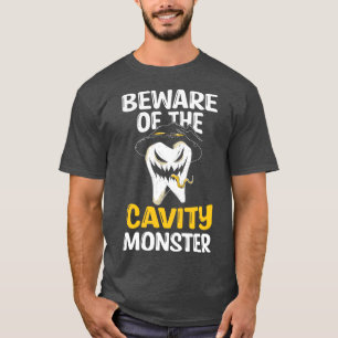 Camiseta Cuidado Com A Oral Do Dente Do Halloween Monstro D