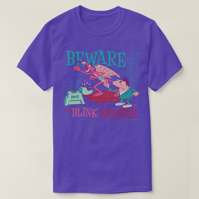 Camiseta Cuidado com a pantera piscando (Frente do Design)