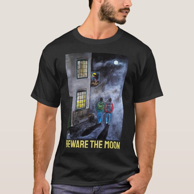 Camiseta Cuidado com a pintura da lua por Alfred Fox (Frente)