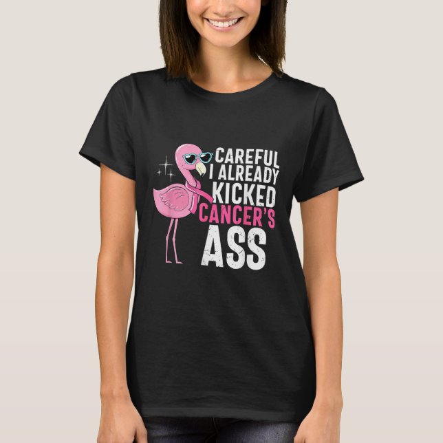 Camiseta Cuidado Com A Sensibilização Do cancer Eu Já Chute (Frente)
