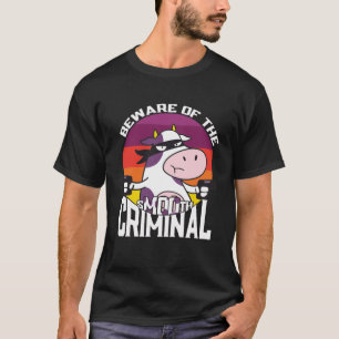 Camiseta Cuidado com a vaca criminosa sMOOth para crianças