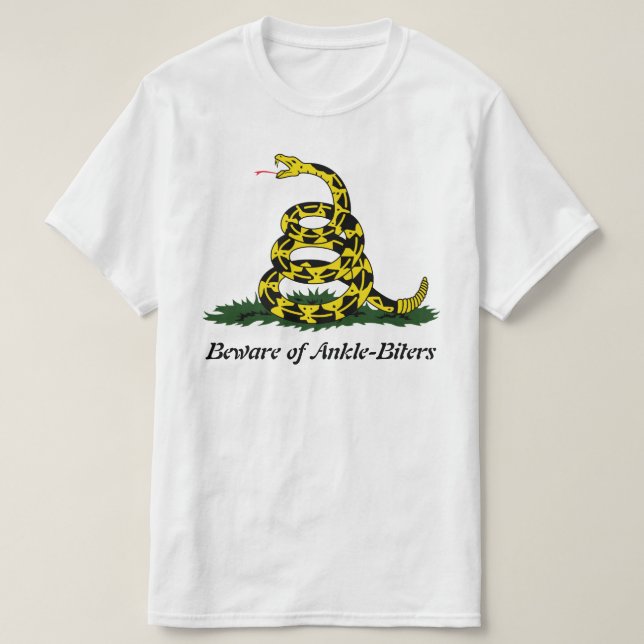 Camiseta Cuidado com as mordidas de anquilha (Frente do Design)