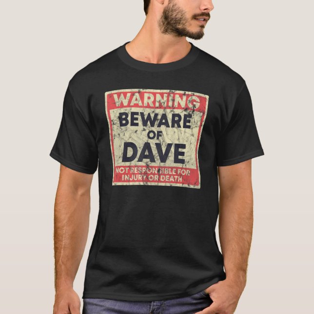 Camiseta Cuidado Com Dave Não Responsável Por Lesão (Frente)