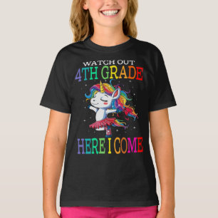 Camiseta Cuidado com o 4º ano aqui eu venho Unicorn