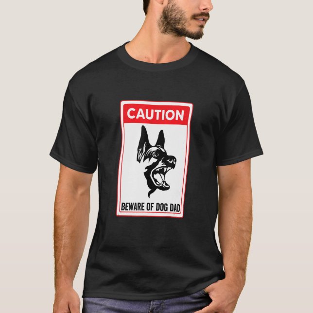 Camiseta Cuidado Com O Cachorro Pai Dia Pai Cachorro Semana (Frente)