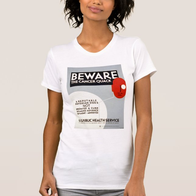 Camiseta Cuidado Com O Cancer Quack (Frente)